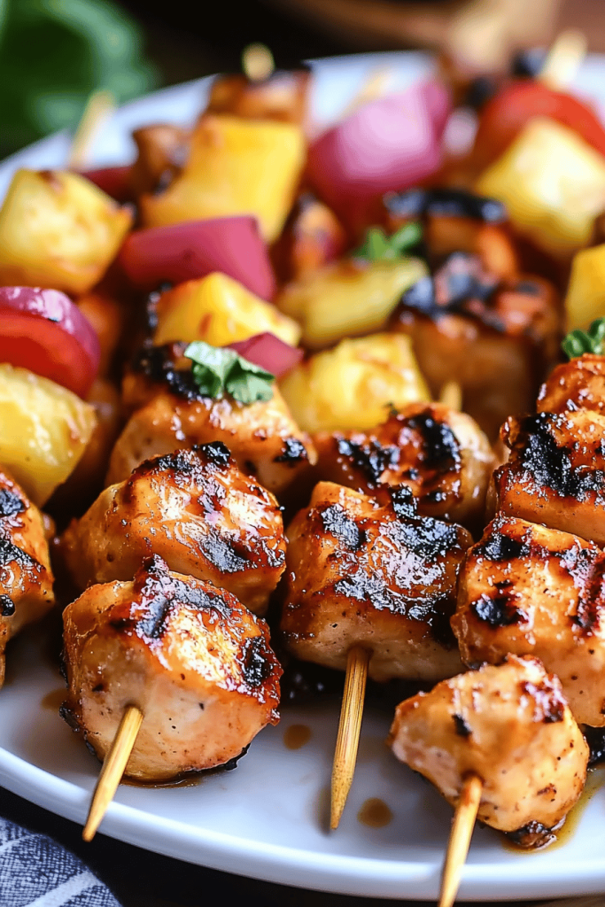 BBQ Pineapple Chicken Kabobs