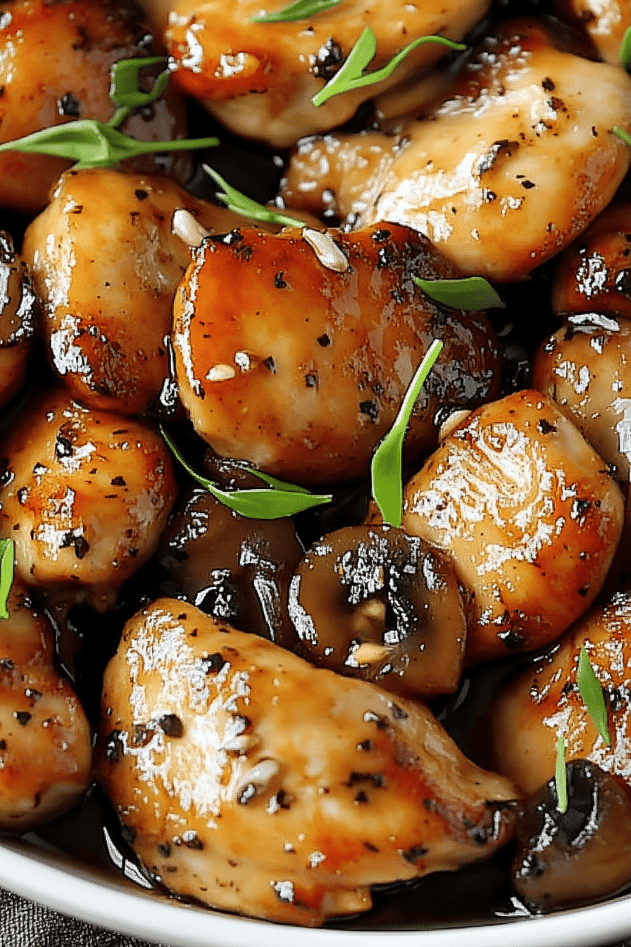 Black Pepper Chicken slice on plate showing perfect texture and swirl pattern