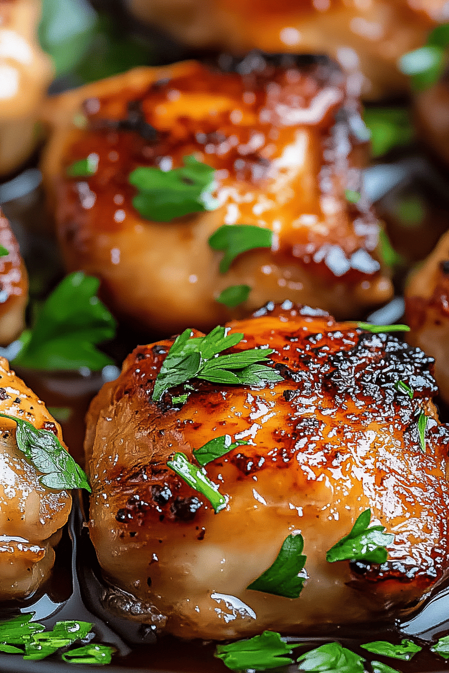 Brown Sugar Garlic Chicken slice on plate showing perfect texture and swirl pattern
