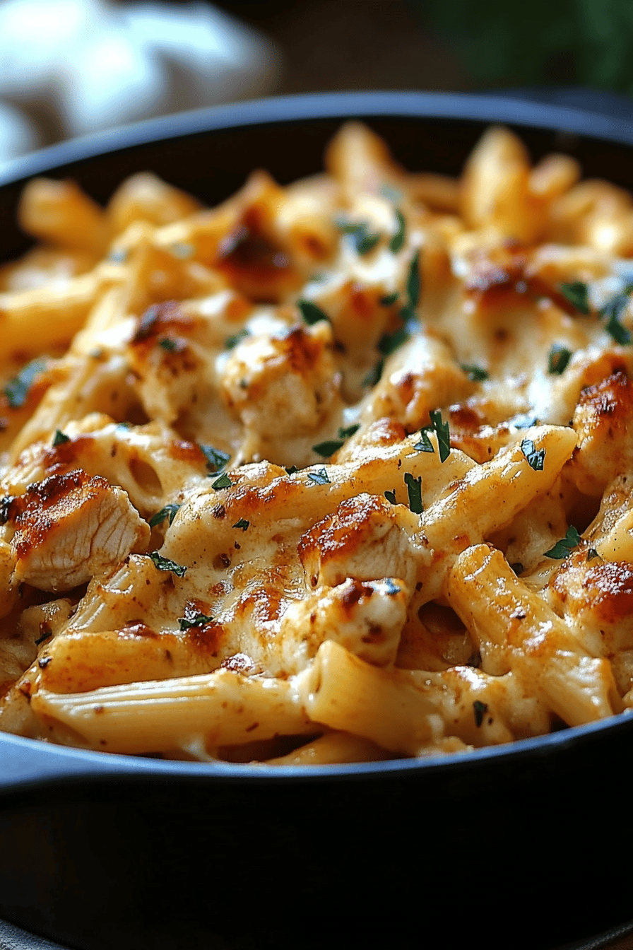 Cajun Chicken Pasta slice on plate showing perfect texture and swirl pattern
