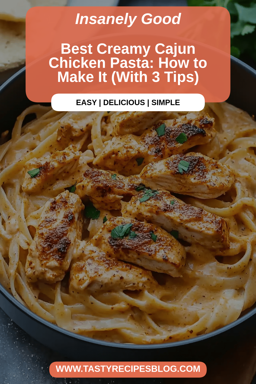 Cajun chicken pasta final dish beautifully presented and ready to serve