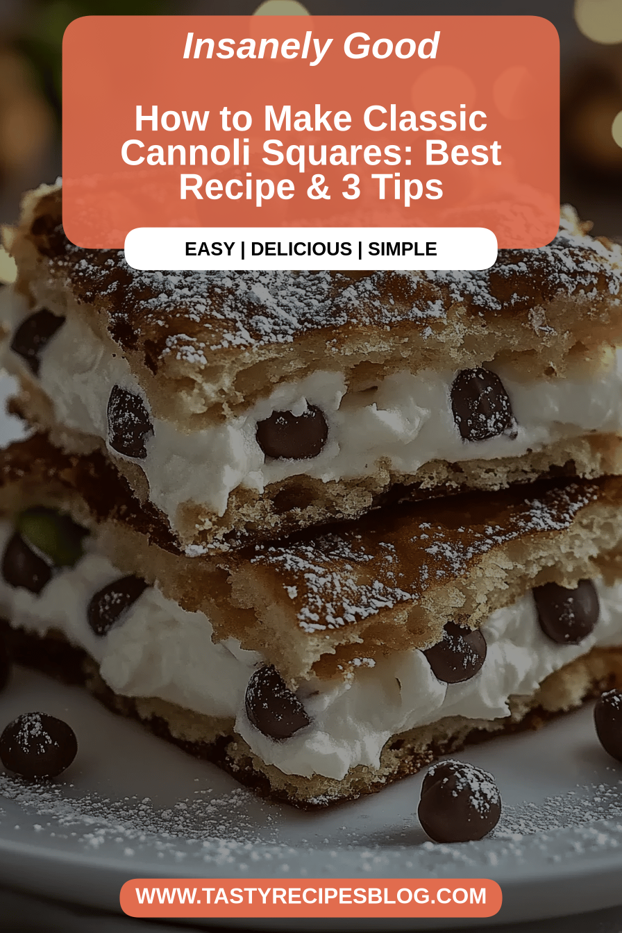 Cannoli squares final dish beautifully presented and ready to serve