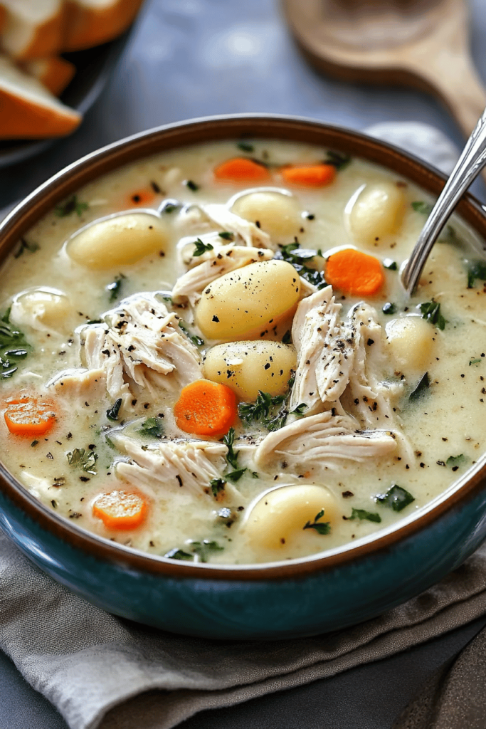 Chicken gnocchi soup