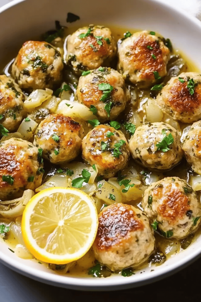 Chicken piccata meatballs