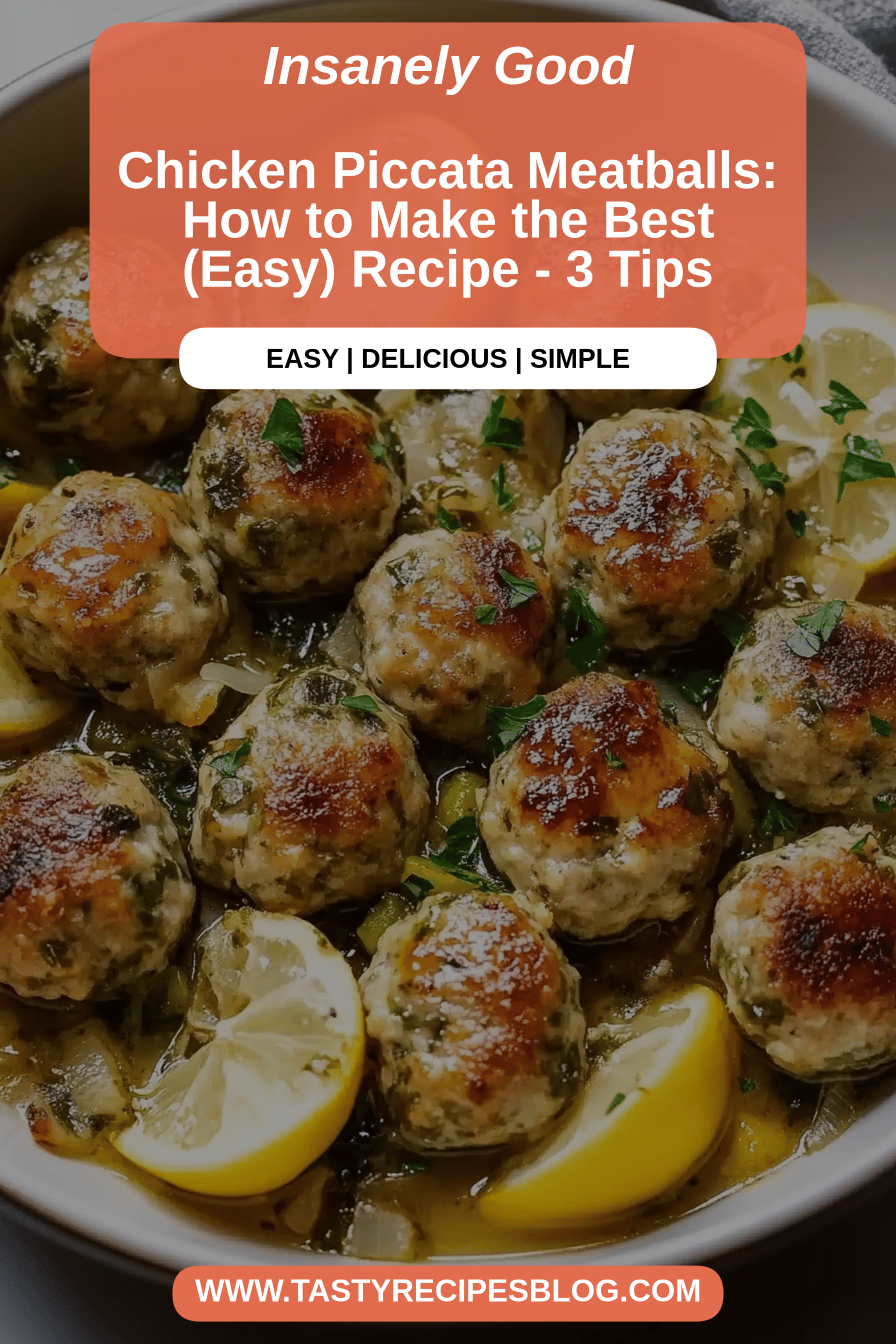 Chicken piccata meatballs final dish beautifully presented and ready to serve