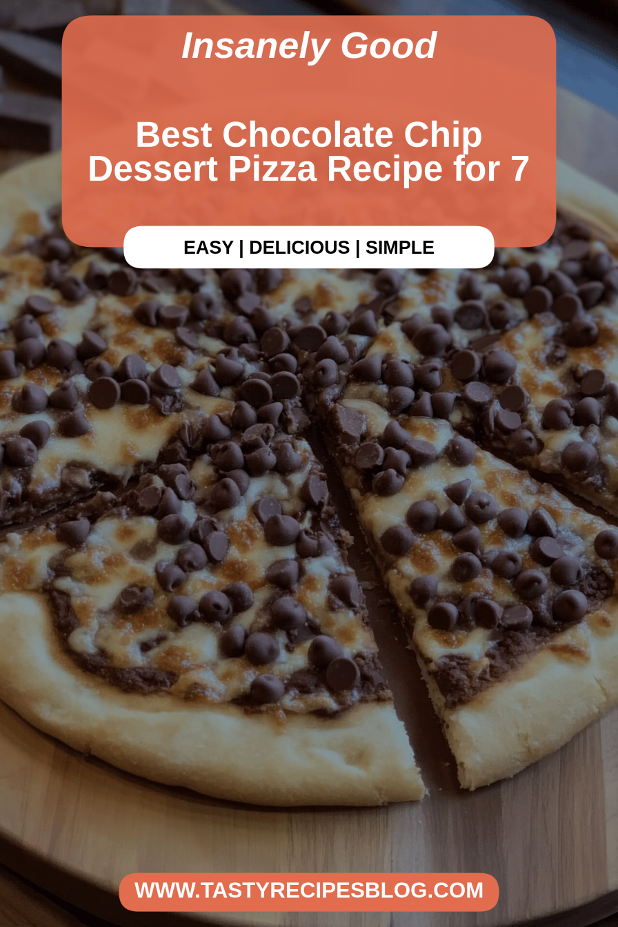 Chocolate Chip Dessert Pizza final dish beautifully presented and ready to serve