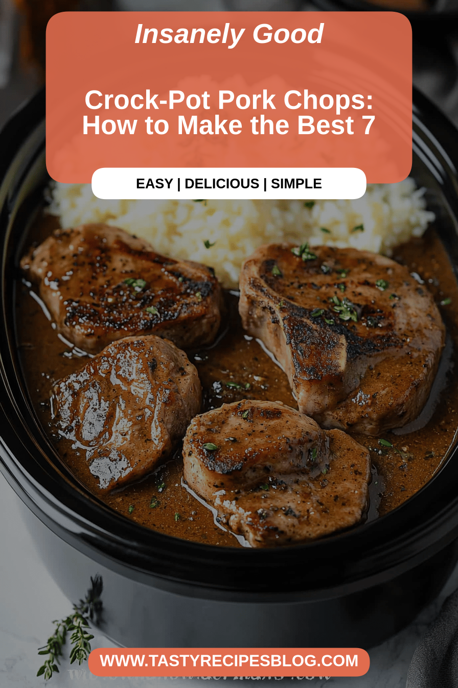 Crock-Pot Pork Chops final dish beautifully presented and ready to serve