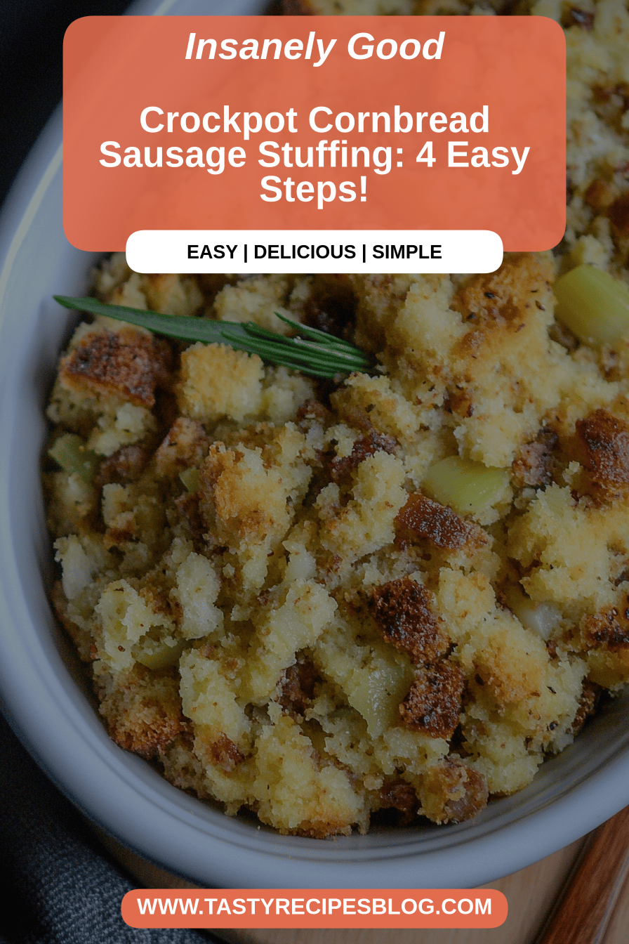 Crockpot stuffing final dish beautifully presented and ready to serve