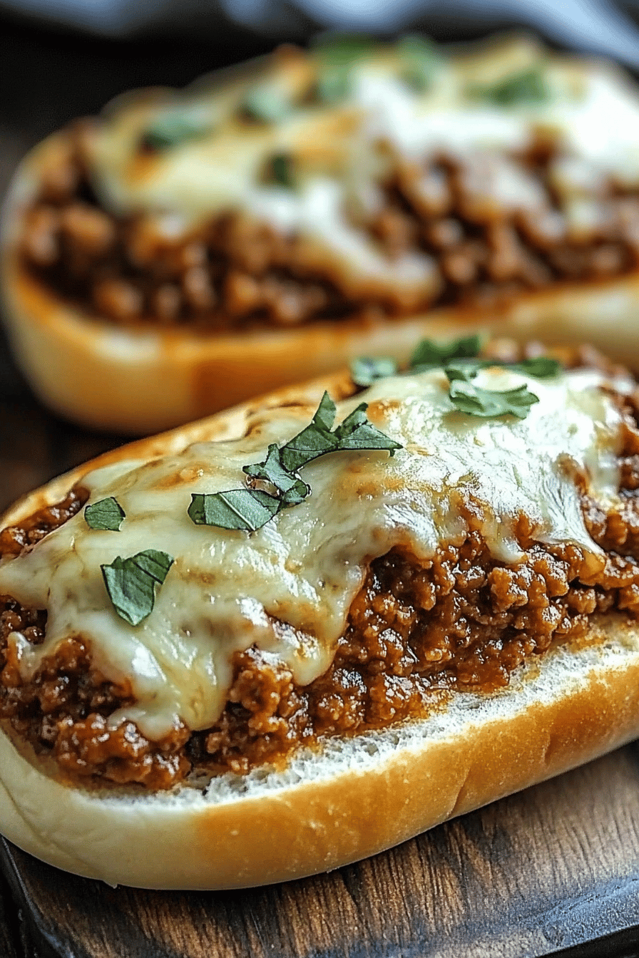 Garlic Bread Sloppy Joes ingredients organized and measured on kitchen counter