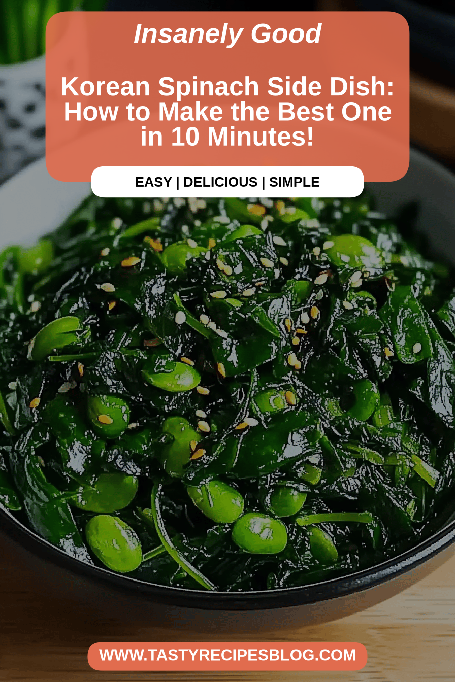 Korean spinach final dish beautifully presented and ready to serve