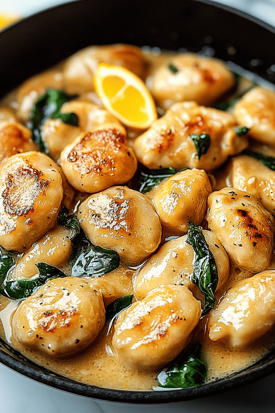 Lemon Chicken Gnocchi ingredients organized and measured on kitchen counter