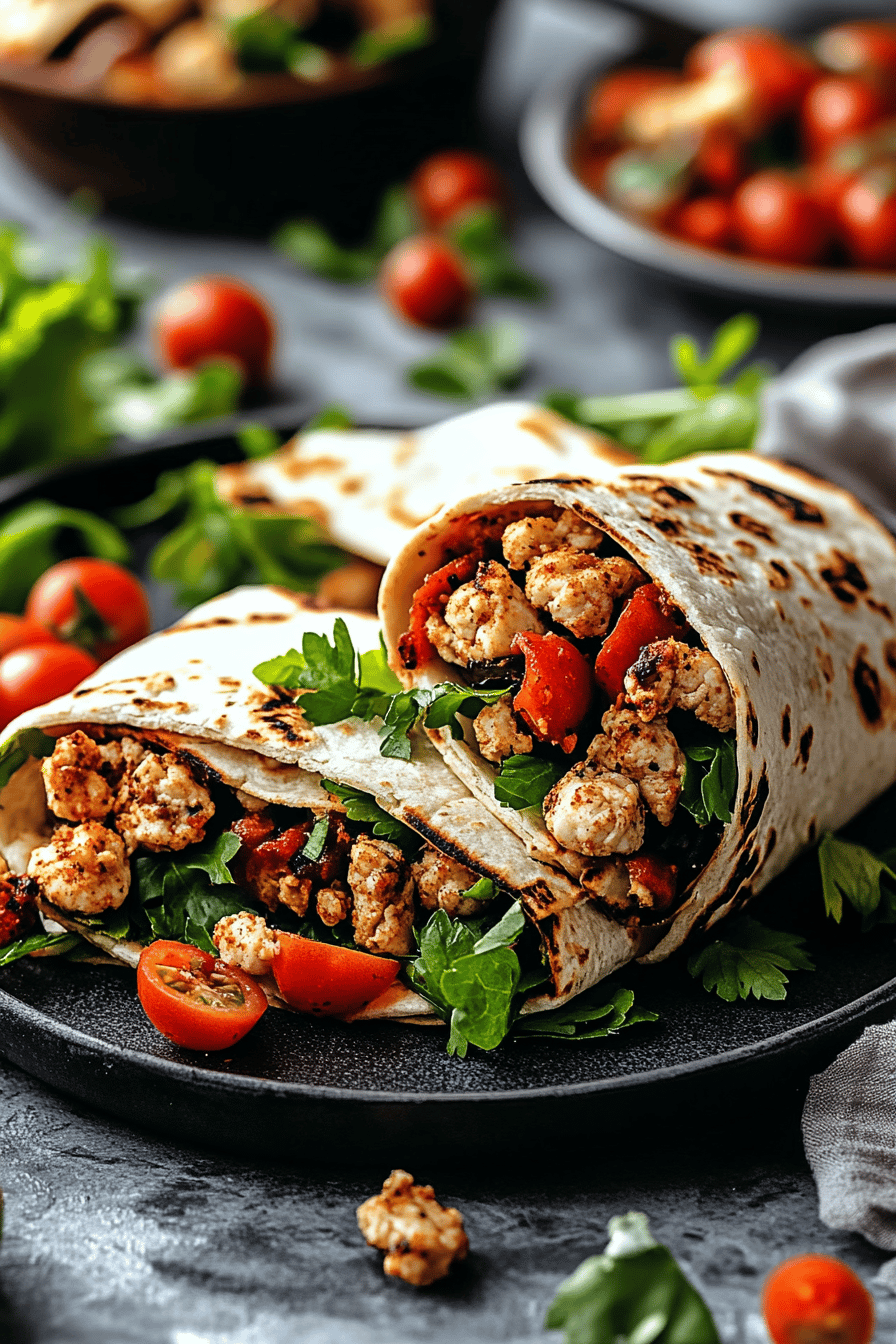 Mediterranean wraps slice on plate showing perfect texture and swirl pattern