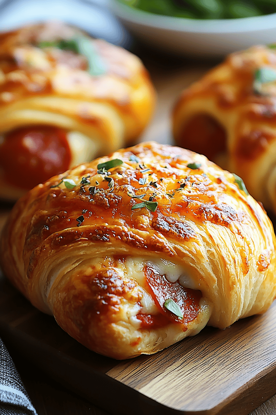 Mozzarella Pepperoni Croissant Rolls ingredients organized and measured on kitchen counter