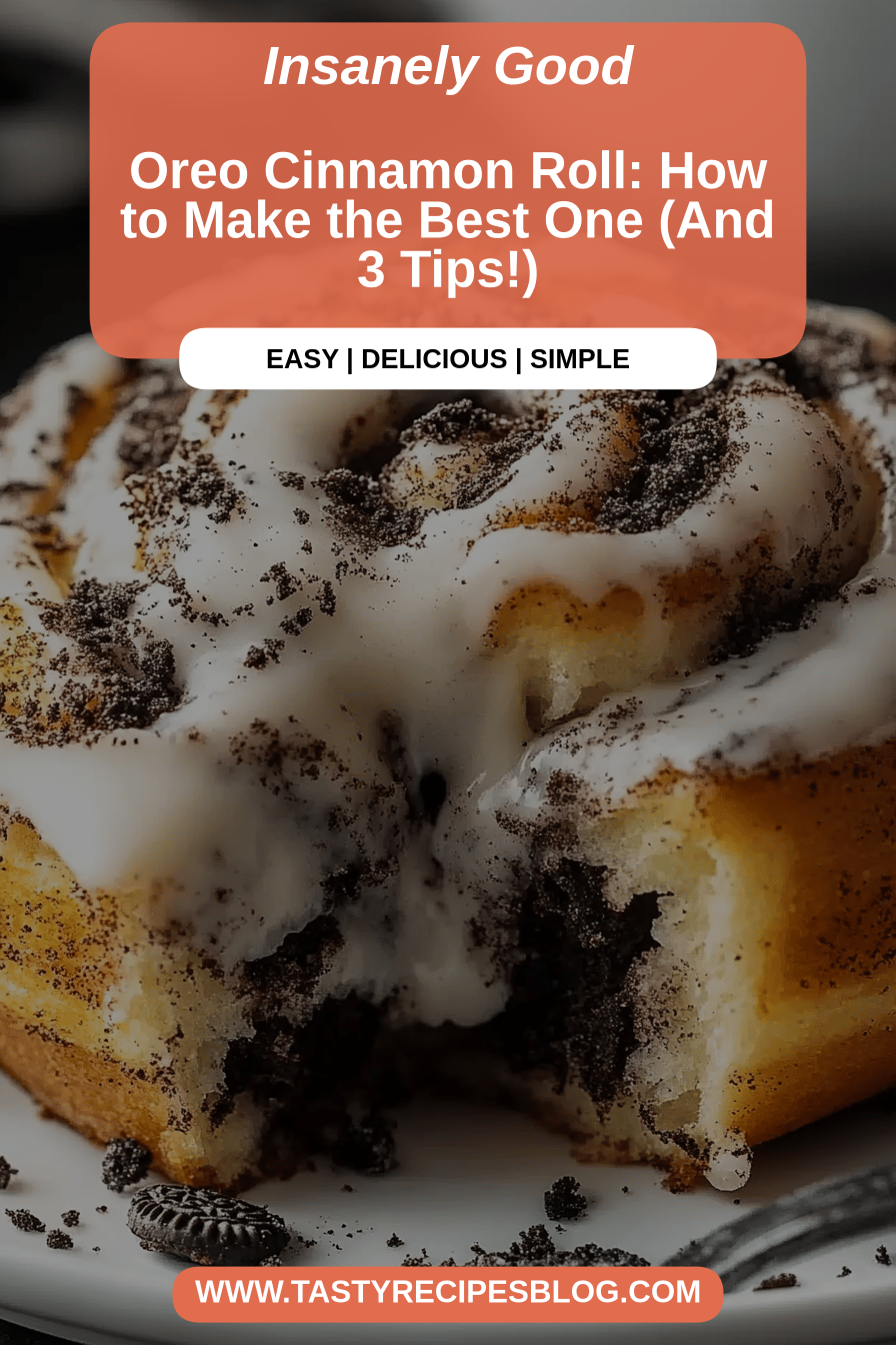 Oreo cinnamon roll final dish beautifully presented and ready to serve