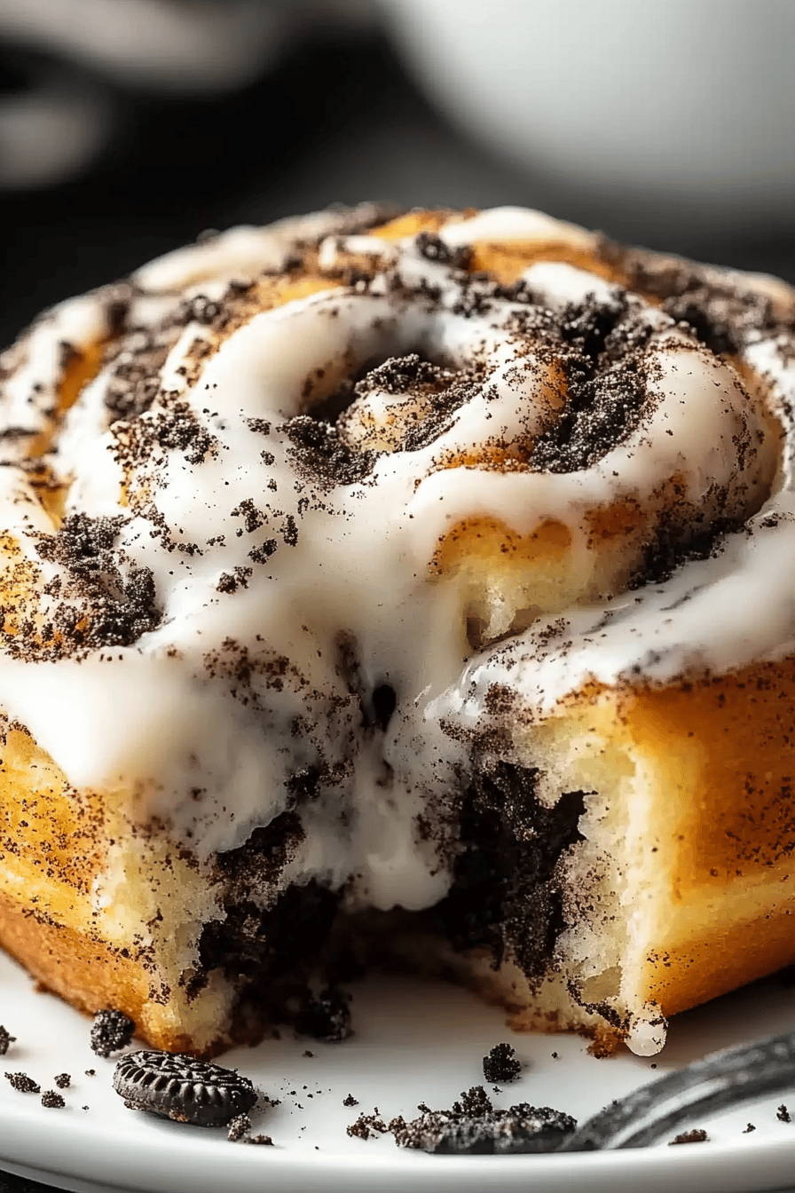 Oreo cinnamon roll ingredients organized and measured on kitchen counter