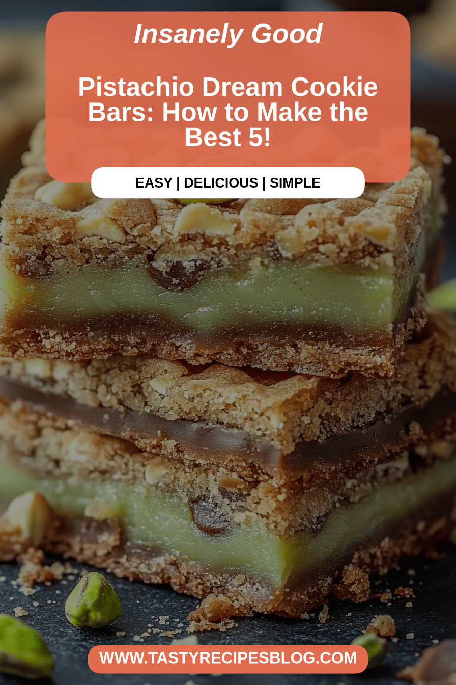 Pistachio cookie bars final dish beautifully presented and ready to serve