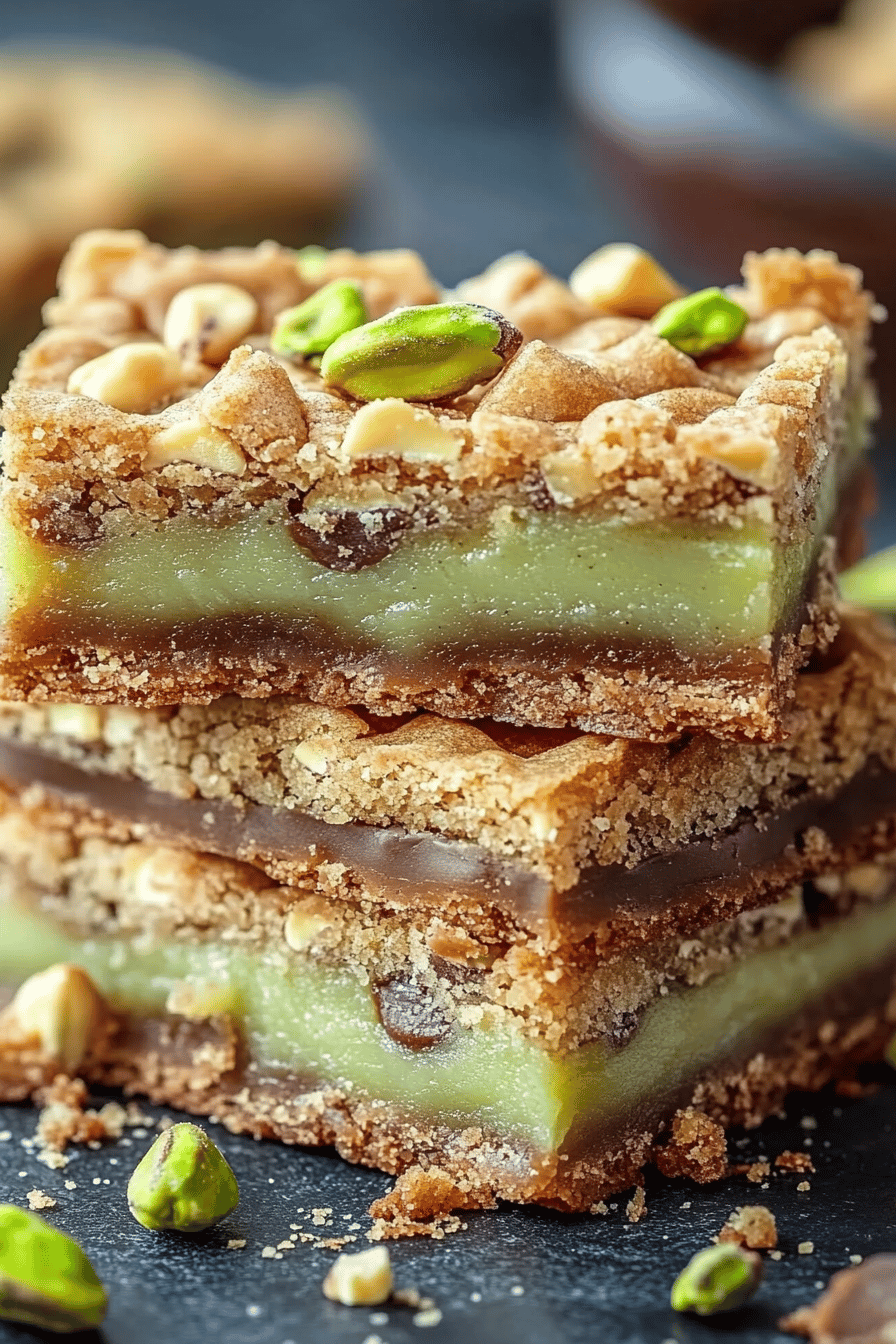 Pistachio cookie bars ingredients organized and measured on kitchen counter