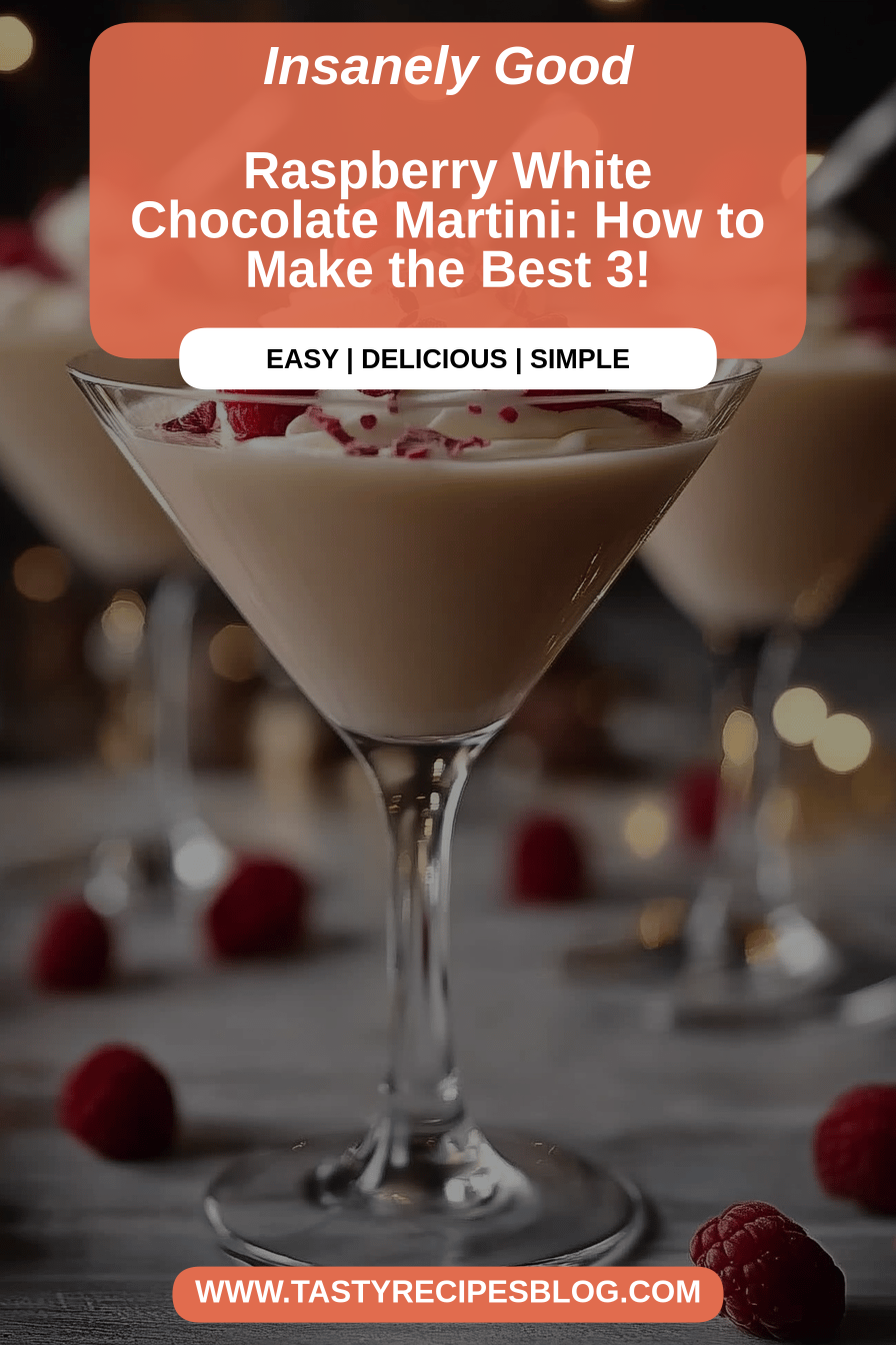 Raspberry White Chocolate Martini final dish beautifully presented and ready to serve