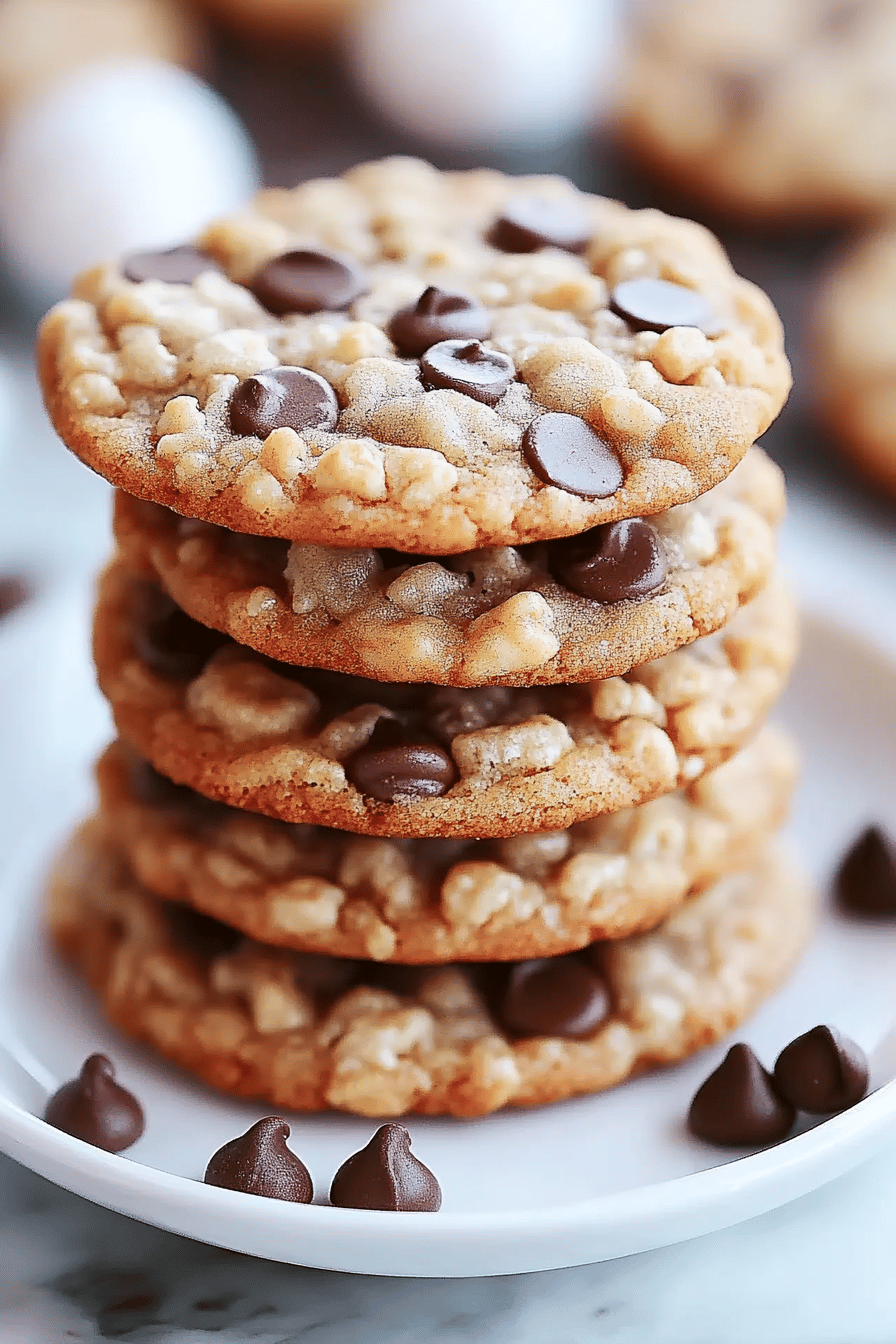 Rice Krispie cookies ingredients organized and measured on kitchen counter