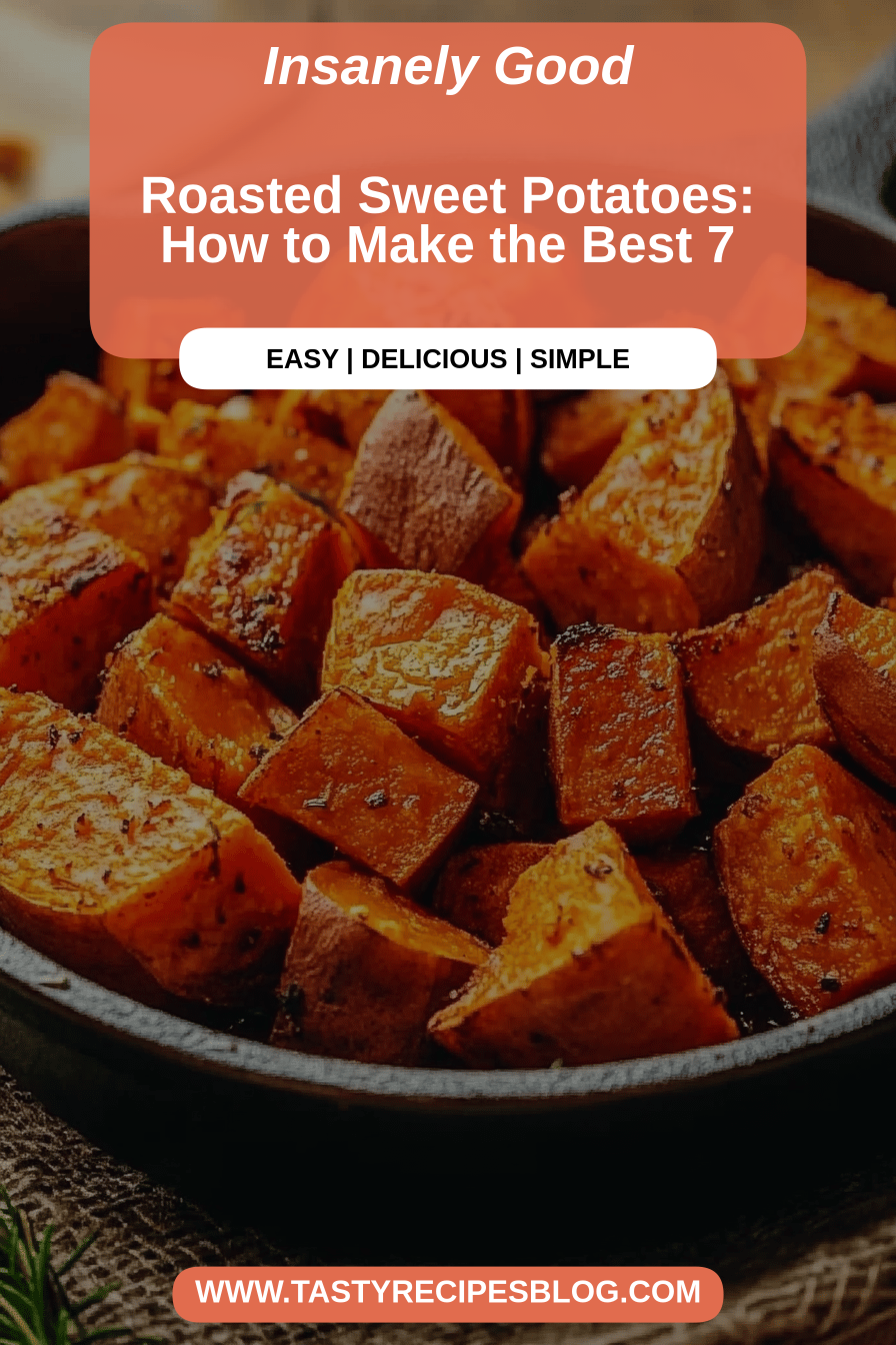 Roasted Sweet Potatoes final dish beautifully presented and ready to serve