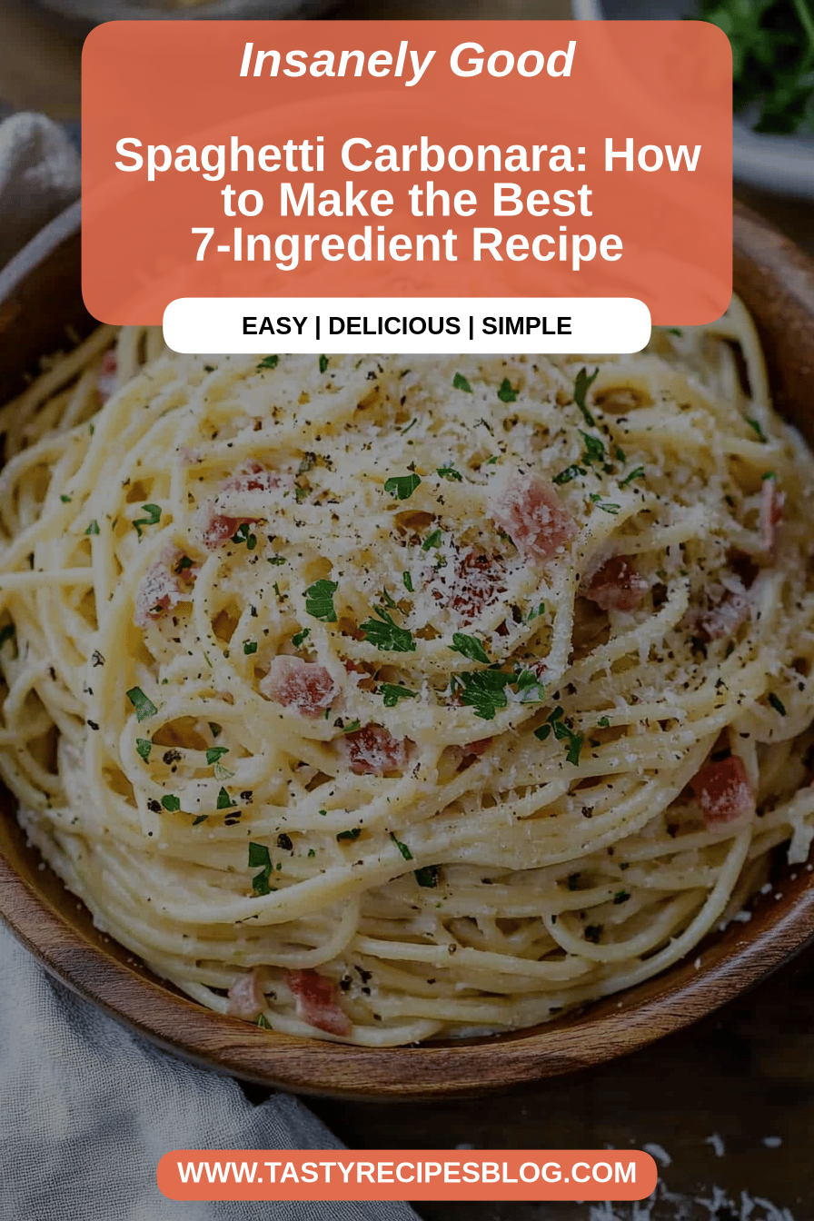 Spaghetti Carbonara final dish beautifully presented and ready to serve