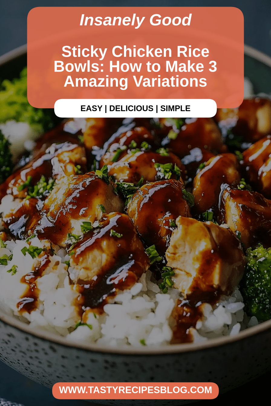 Sticky Chicken Rice Bowls final dish beautifully presented and ready to serve