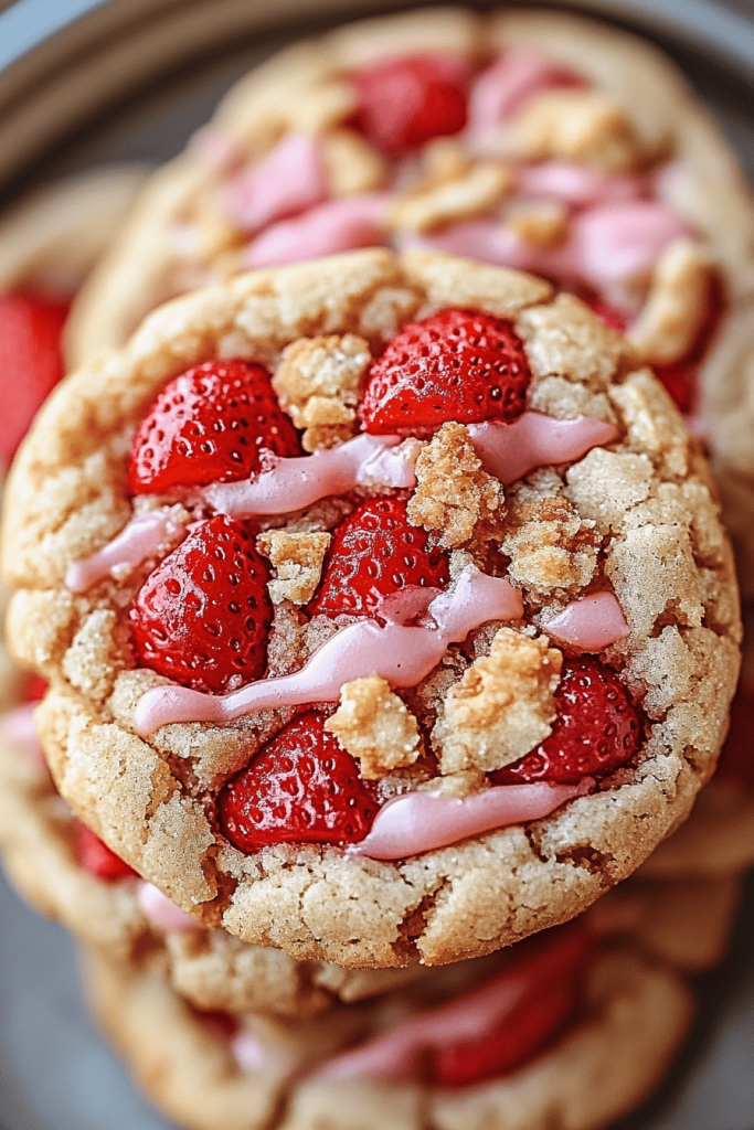 Strawberry crunch cookies