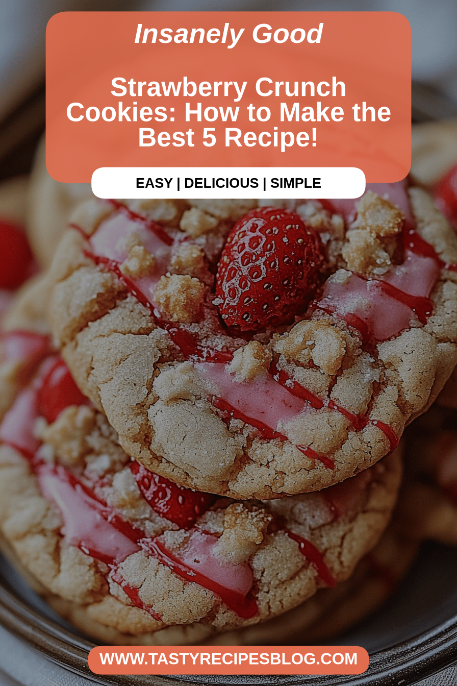 Strawberry crunch cookies final dish beautifully presented and ready to serve