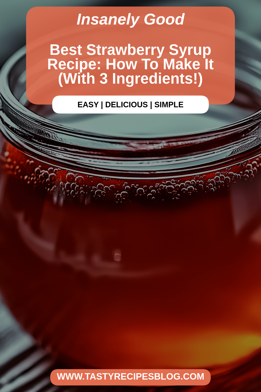 Strawberry syrup recipe final dish beautifully presented and ready to serve