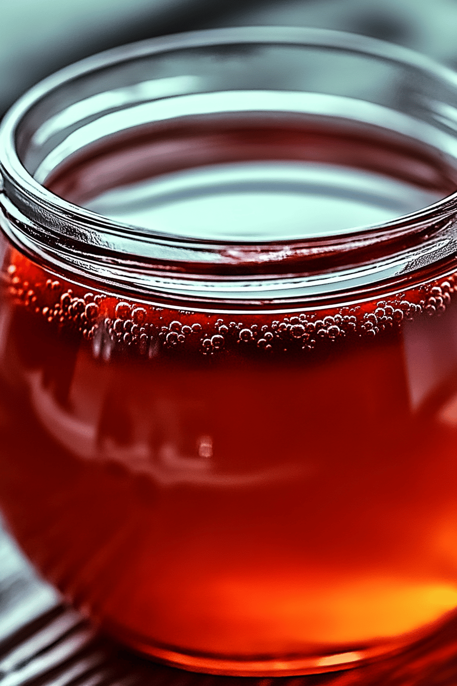 Strawberry syrup recipe ingredients organized and measured on kitchen counter