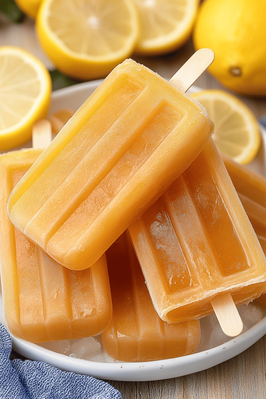 Sweet Tea Lemonade Pops slice on plate showing perfect texture and swirl pattern