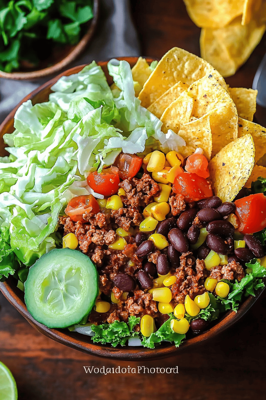 Taco Salad slice on plate showing perfect texture and swirl pattern