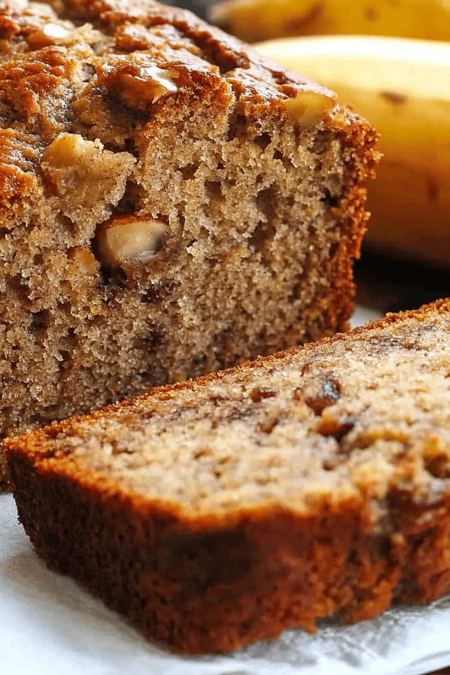 banana nut bread ingredients organized and measured on kitchen counter