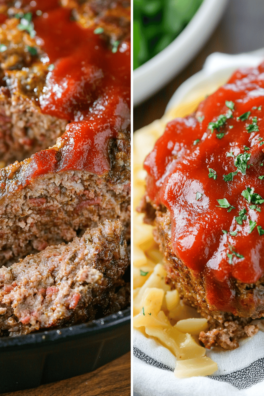 best meatloaf recipe slice on plate showing perfect texture and swirl pattern