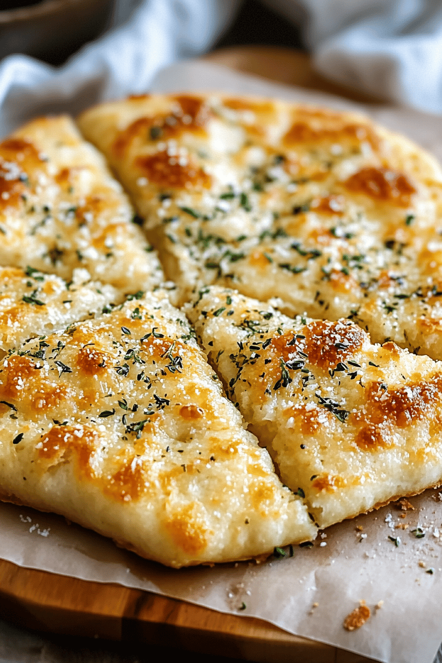 garlic parmesan focaccia slice on plate showing perfect texture and swirl pattern