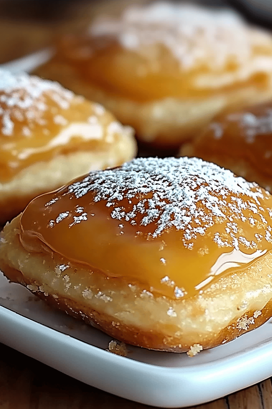 peach cobbler donuts ingredients organized and measured on kitchen counter