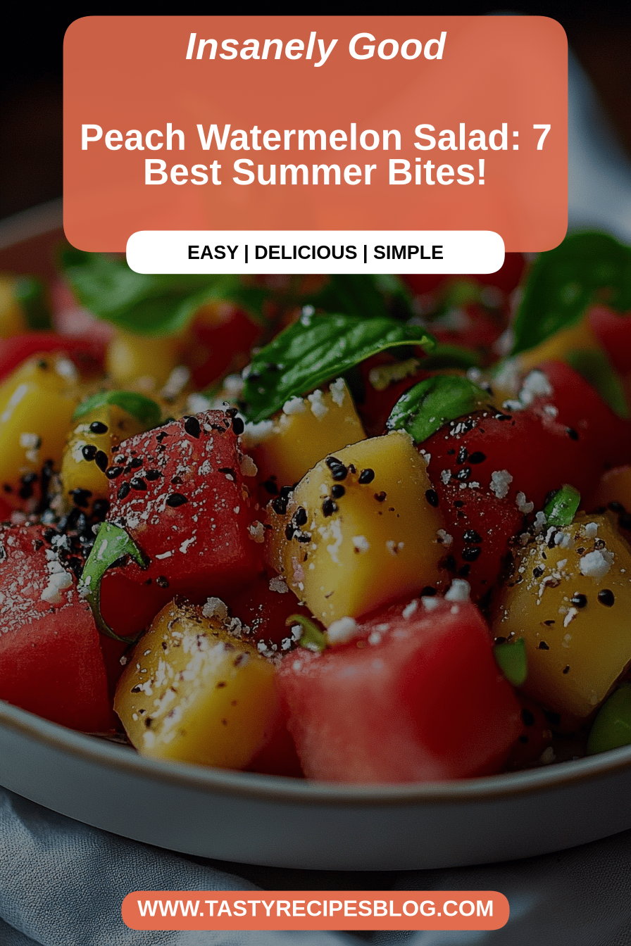 peach watermelon salad final dish beautifully presented and ready to serve