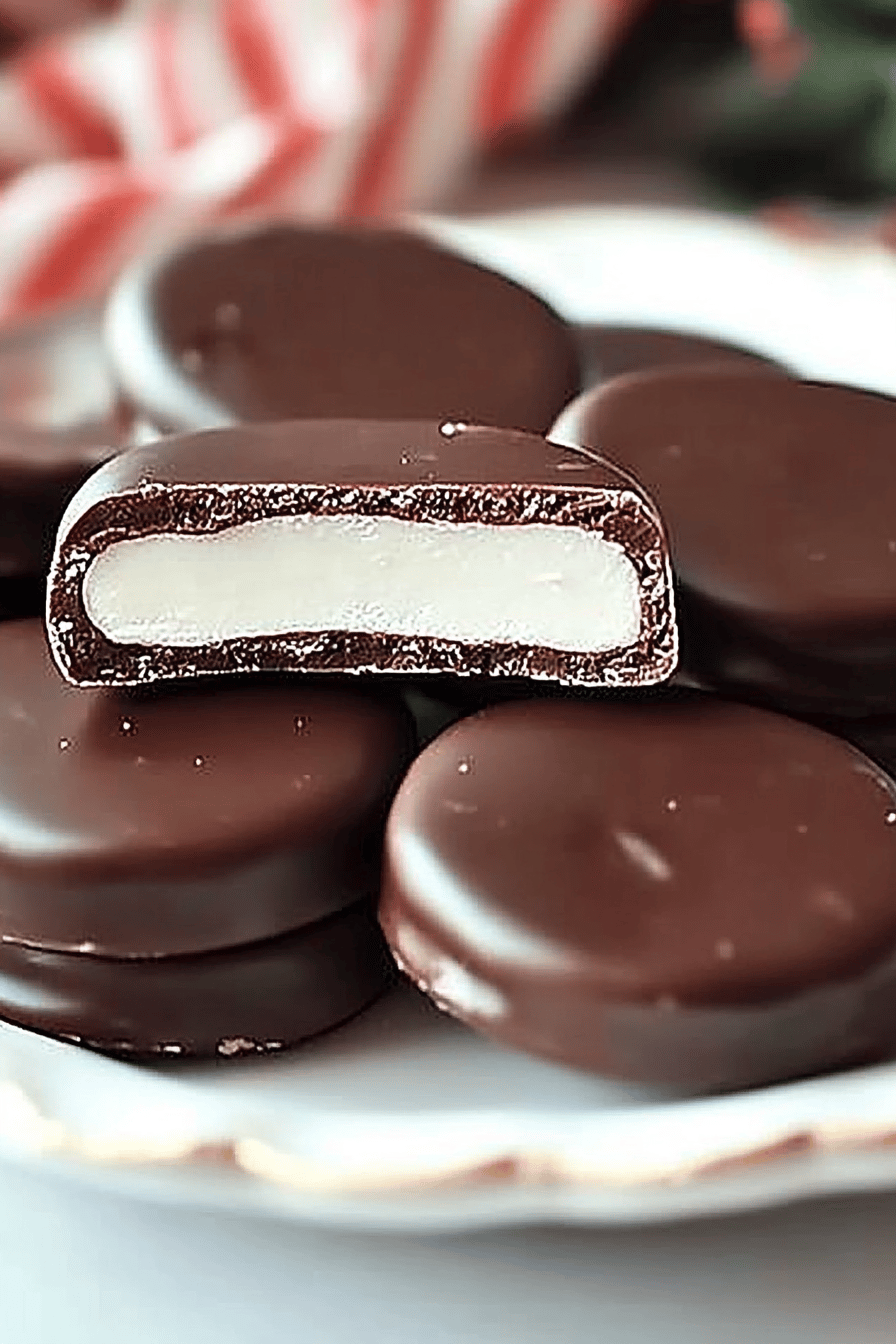 peppermint patties ingredients organized and measured on kitchen counter