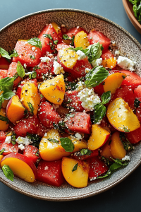 watermelon peach salad