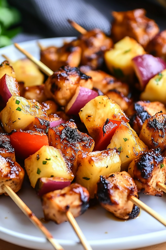 BBQ Pineapple Chicken Kabobs