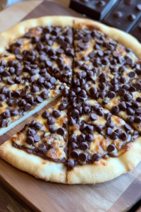 Chocolate chip dessert pizza