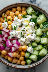 Cottage cheese chickpea salad