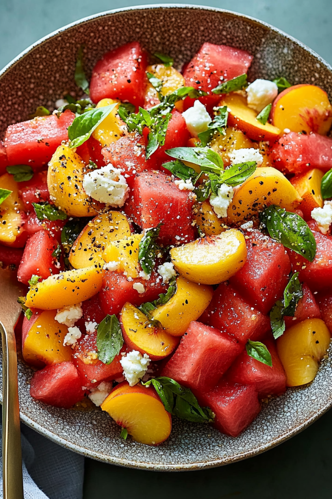 Watermelon Peach Salad