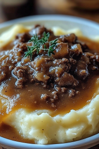 ground beef gravy mashed potatoes