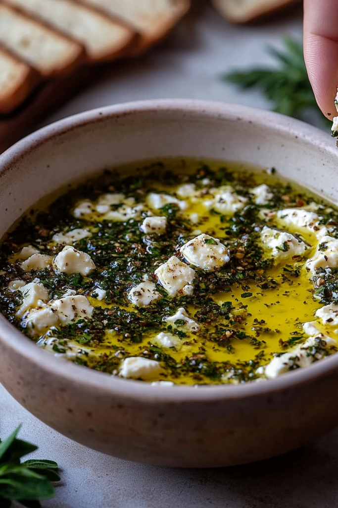 herb feta olive oil dip