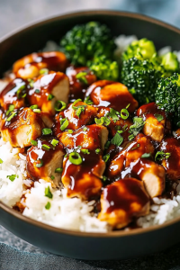 sticky chicken rice bowls