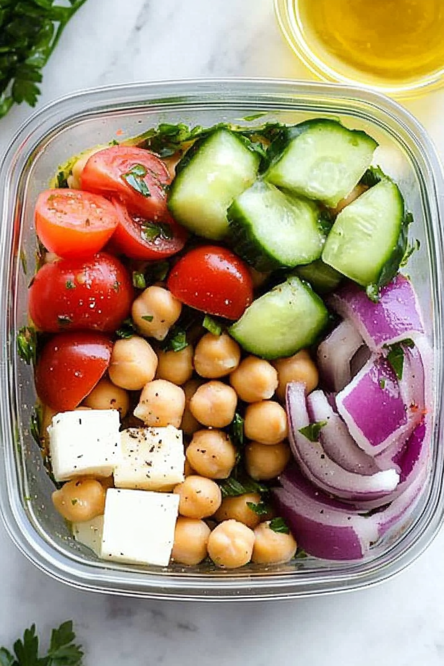 Mediterranean chickpea salad