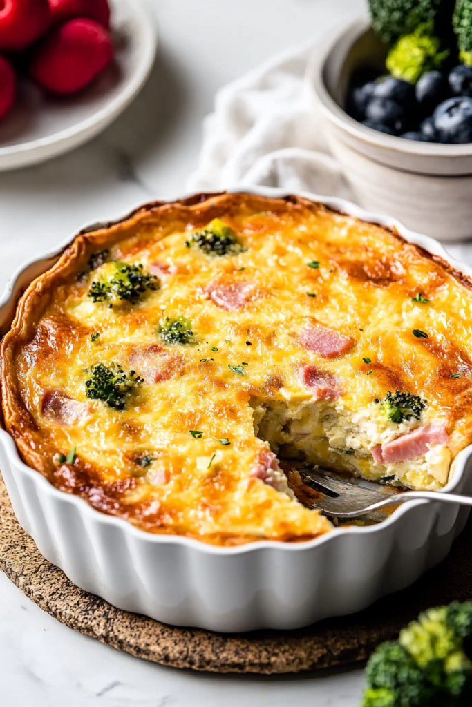 crustless ham cheese quiche
