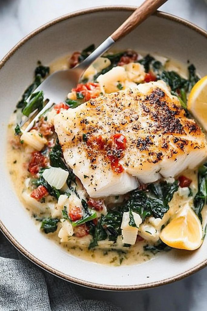 fish florentine baked