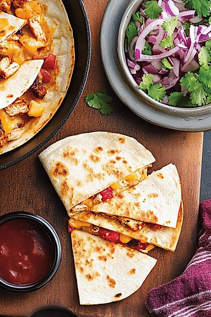 grilled chicken quesadillas